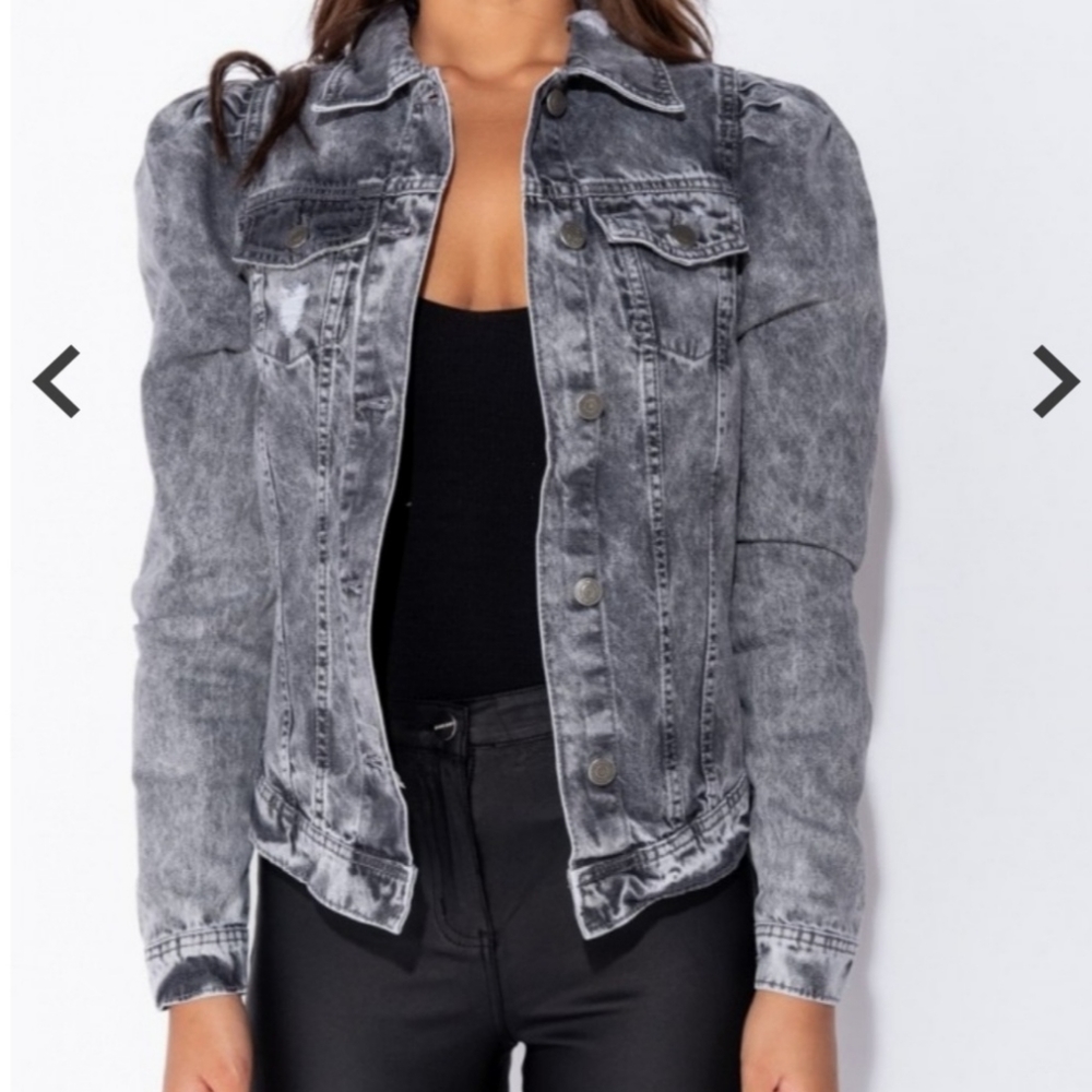 Grey Acid Denim Jacket